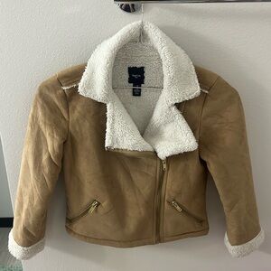 Gap kids faux suede and Sherpa fall jacket size 8/9